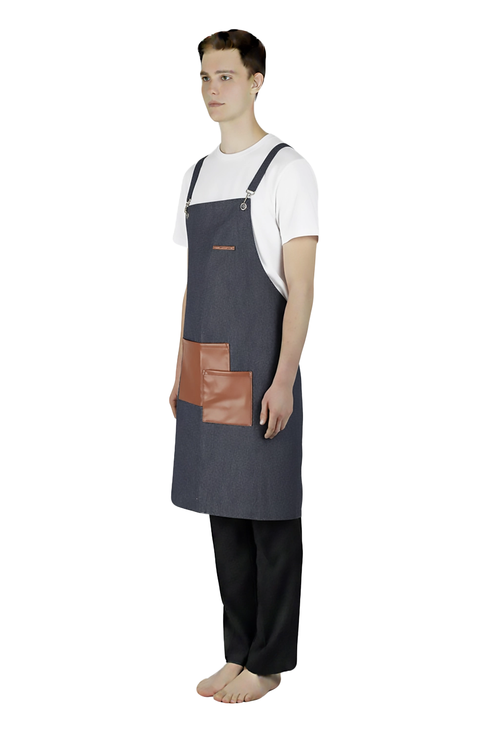 Asymmetrical Denim Apron Uniform