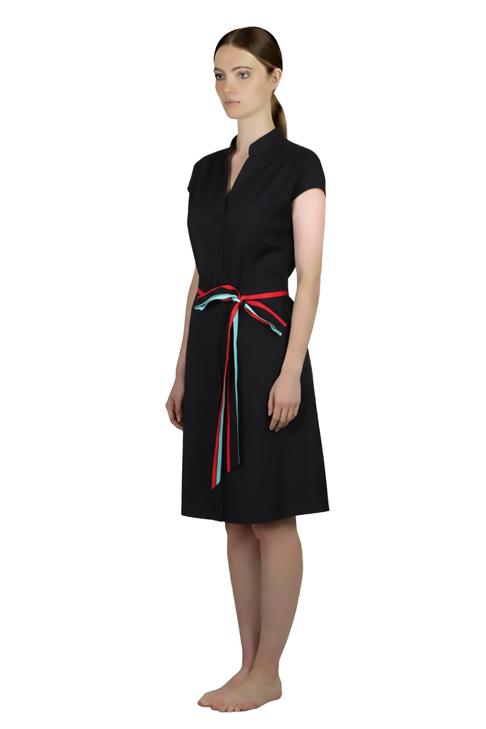 Black Corporate Dress with Ribbon