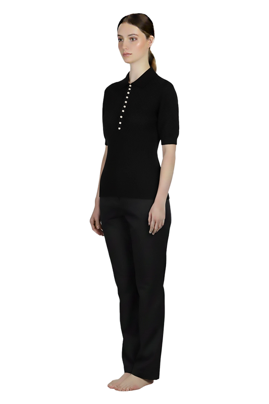 Black Knitted Female Blouse Uniform