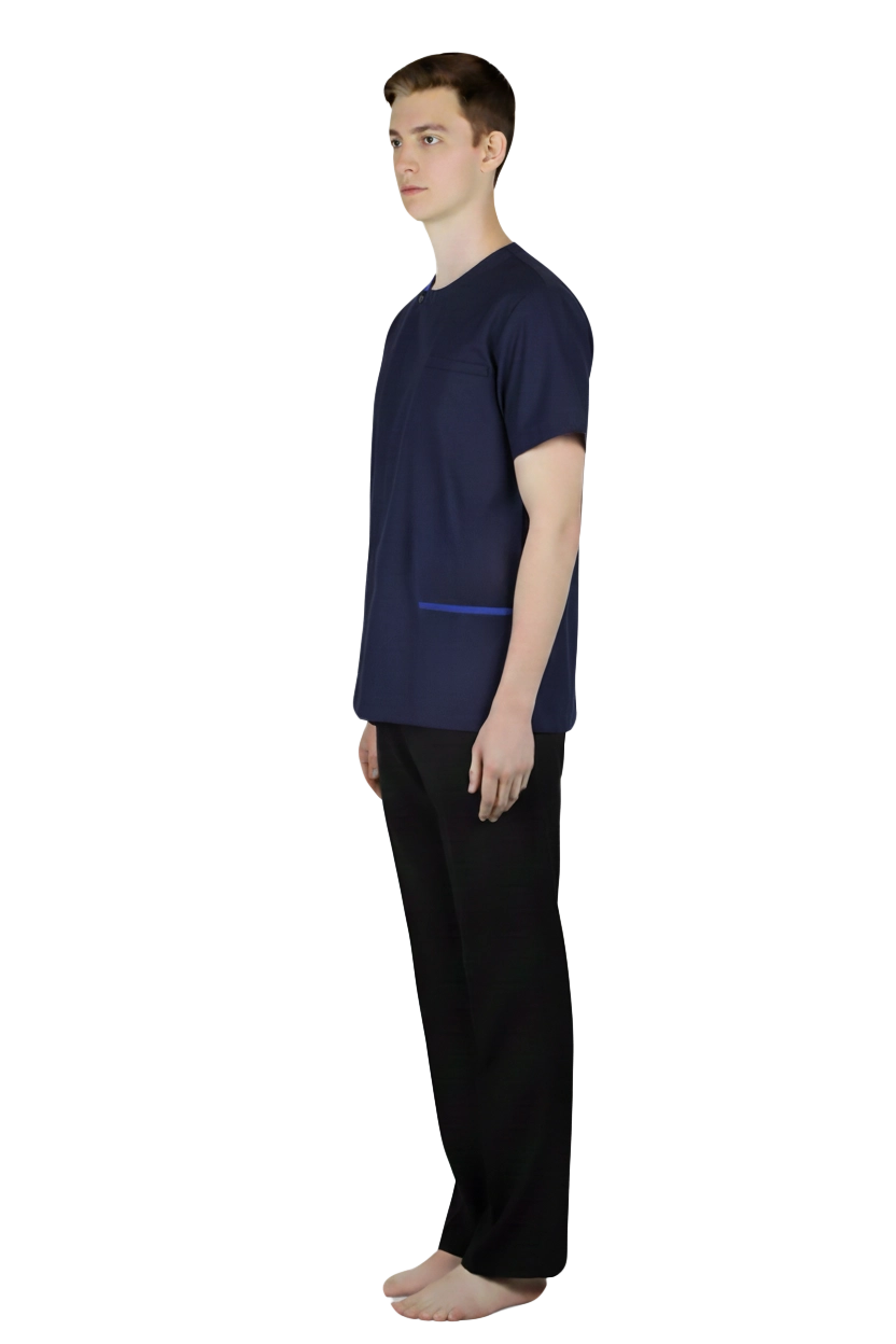Blue Scrub Top Men