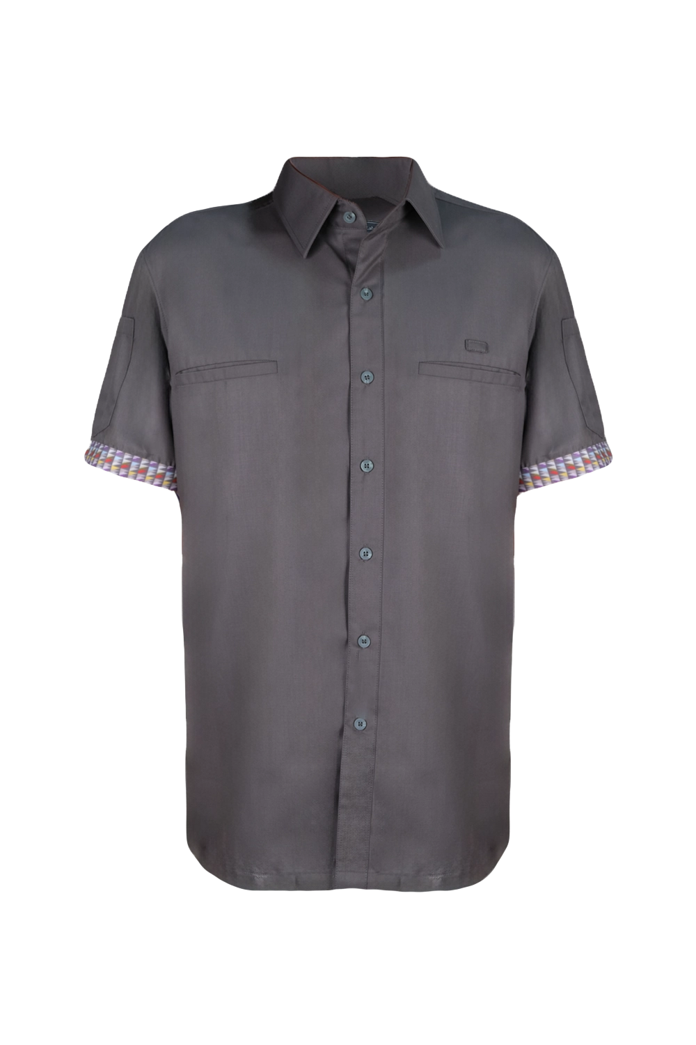 Dark Grey Shirt with Sleeve Trims