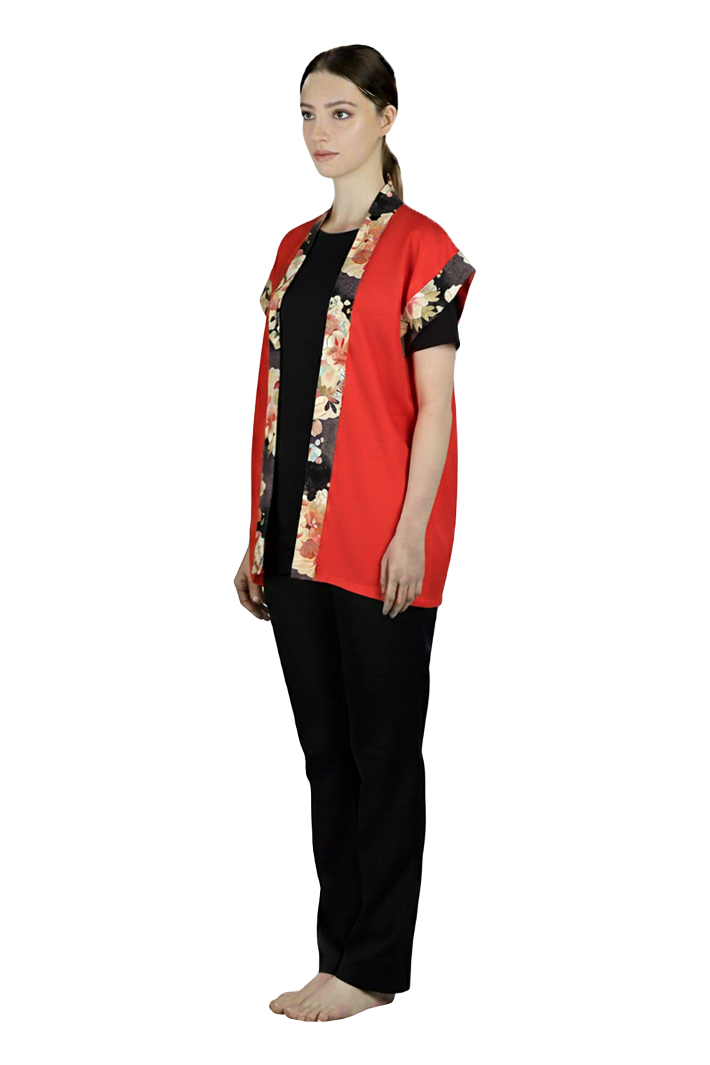 Happi Coat with Floral Trims