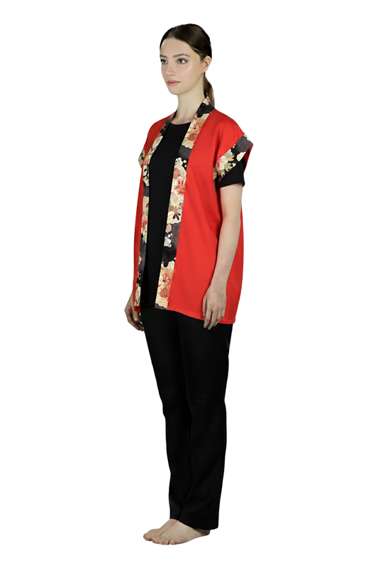 Happi Coat with Floral Trims