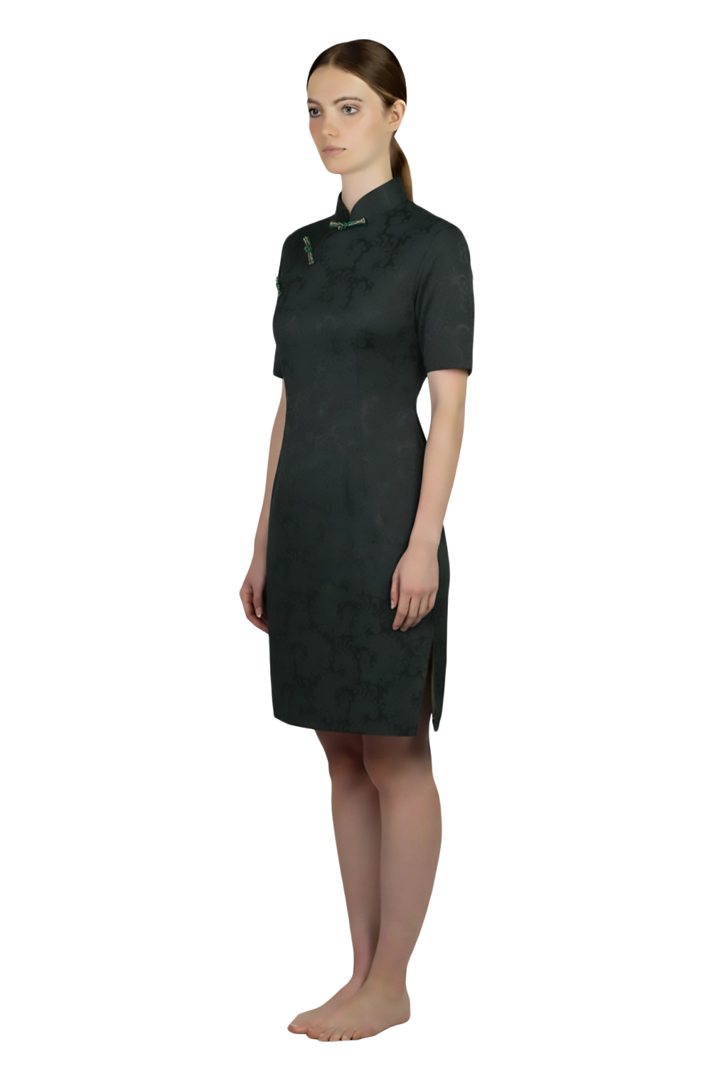 Jacquard Cheongsam Dress Front