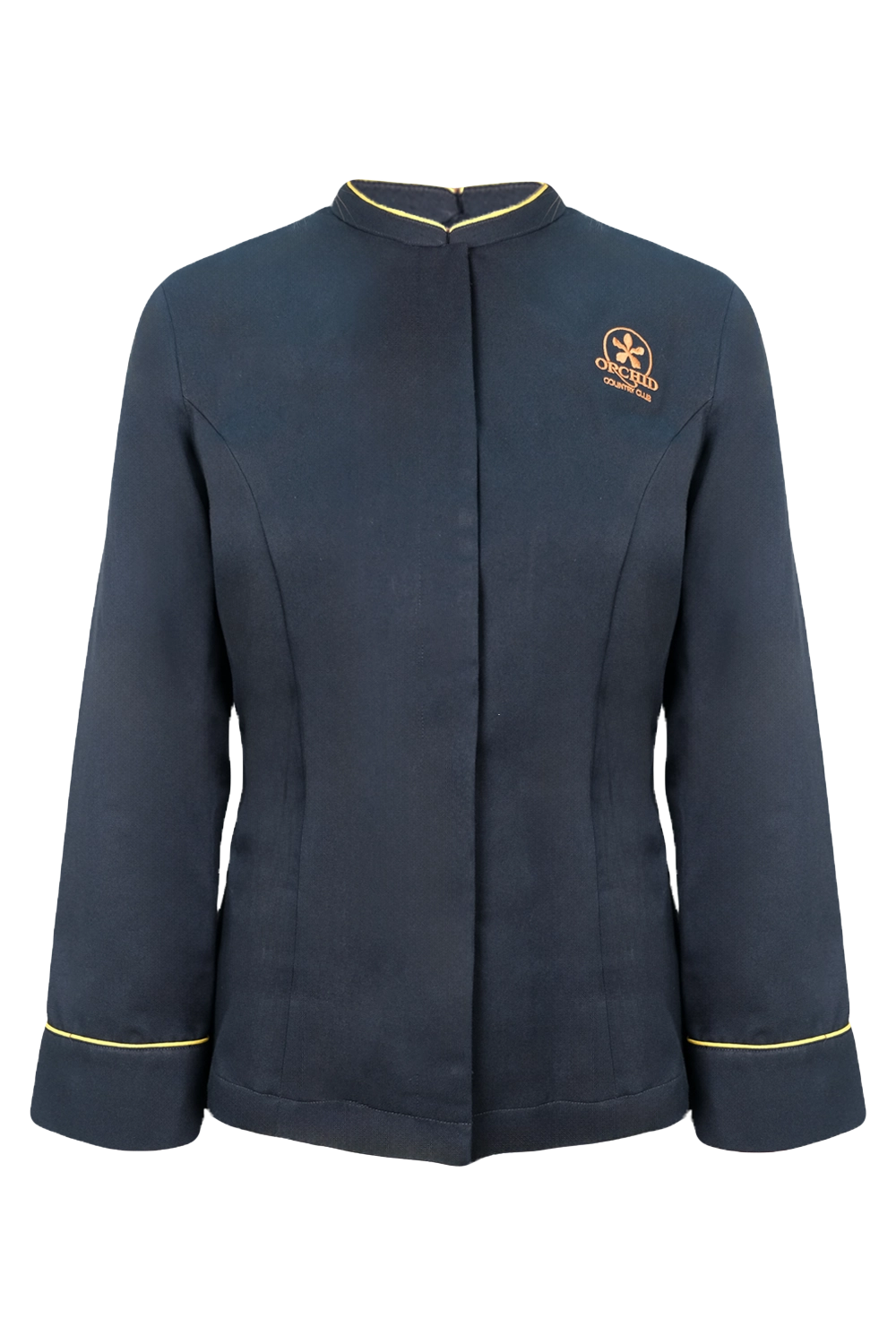 Mandarin Collar Blouse with Cuff Trims