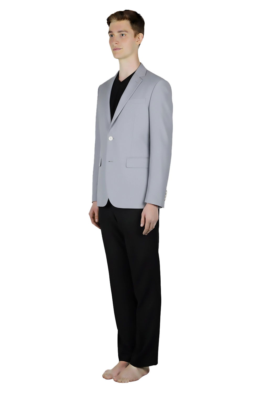 Men's Classic Light Grey Two-Pieces Suit