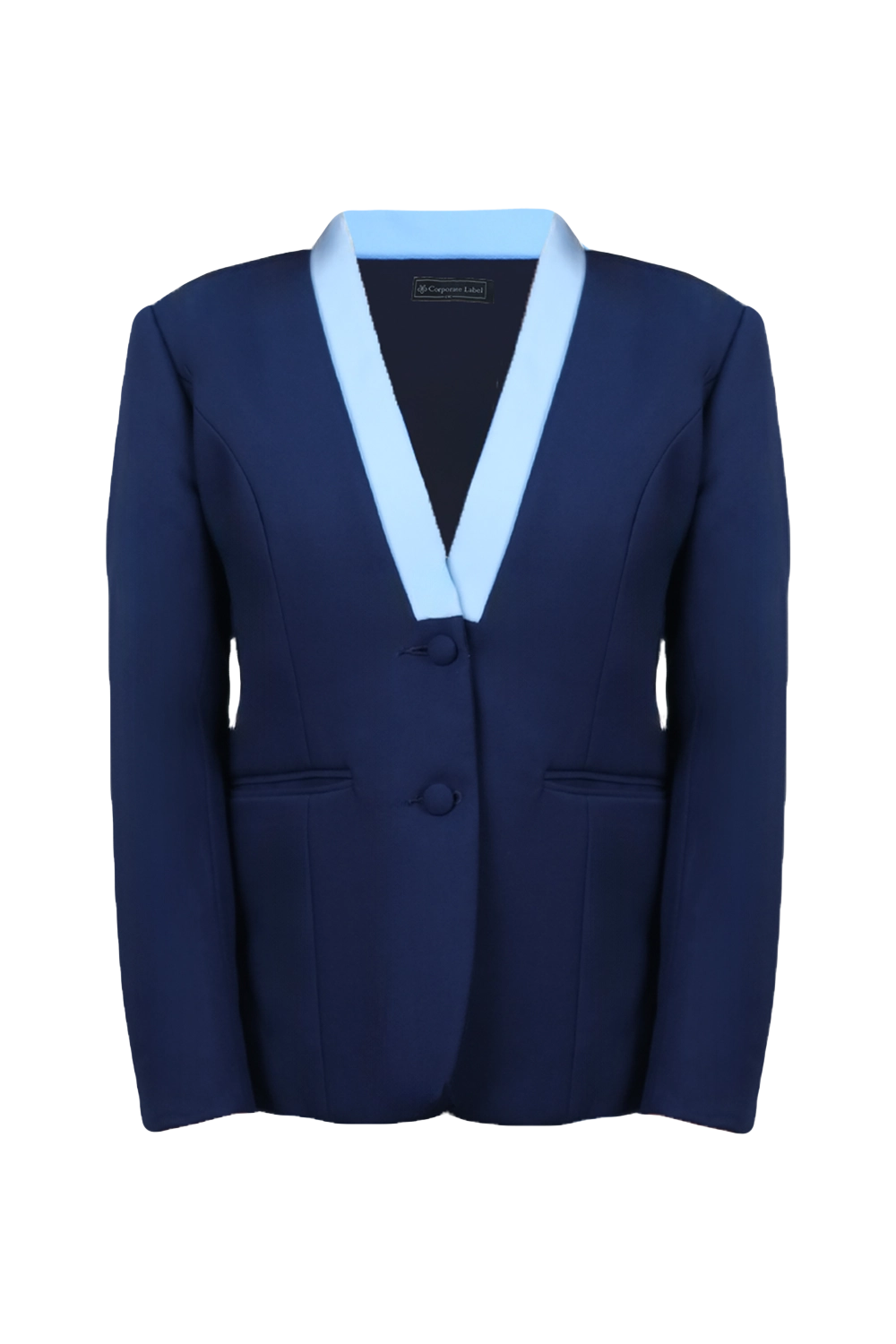 Navy Blazer with Contrasting Lapel
