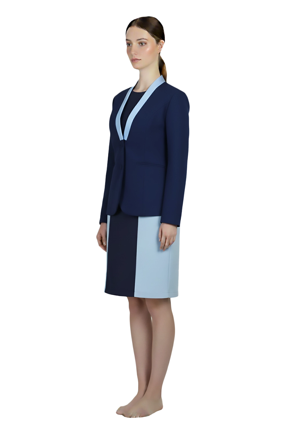 Navy Blazer with Contrasting Lapel