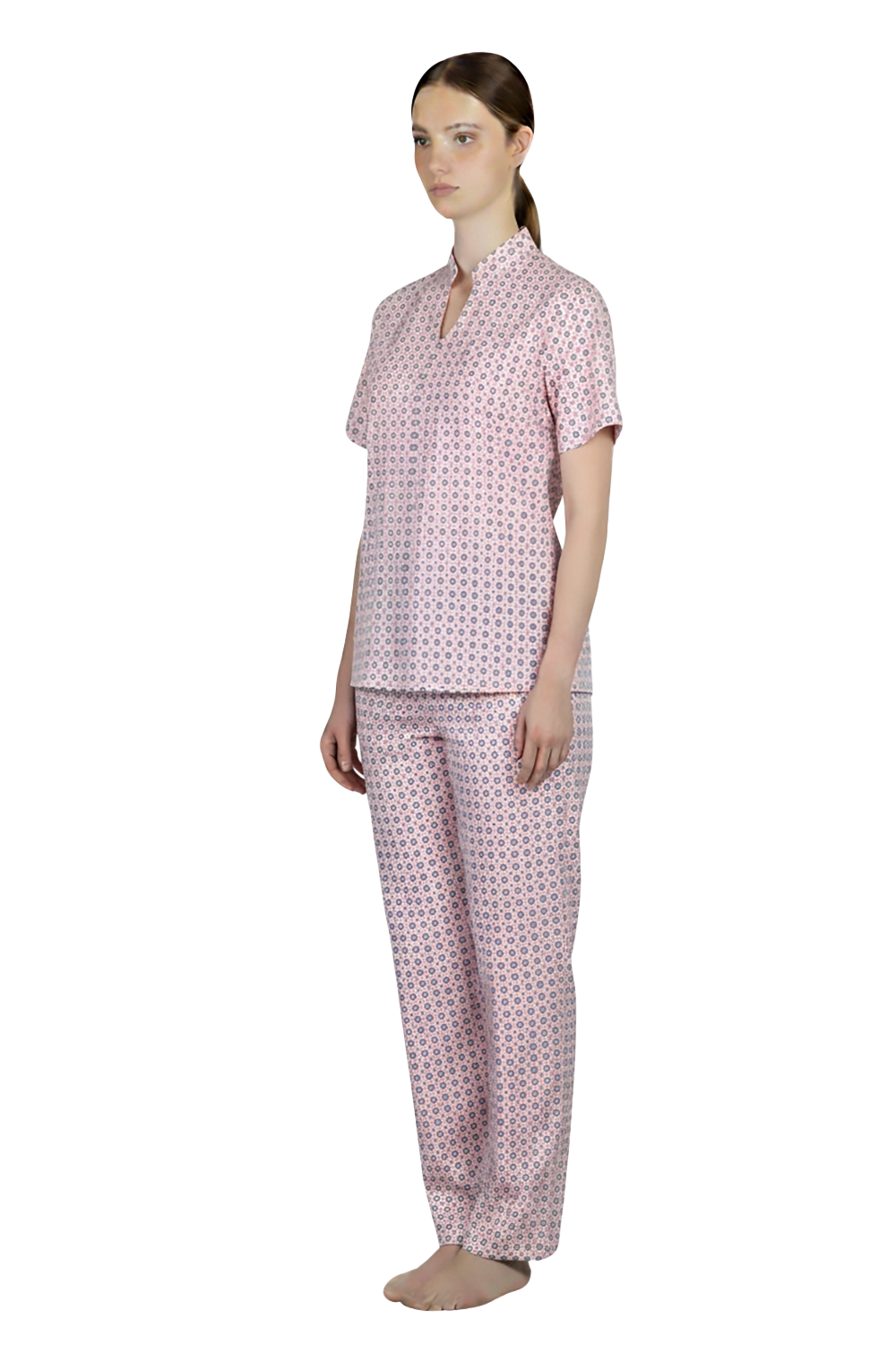 Pink Floral Inpatient Adaptive Pyjama Top