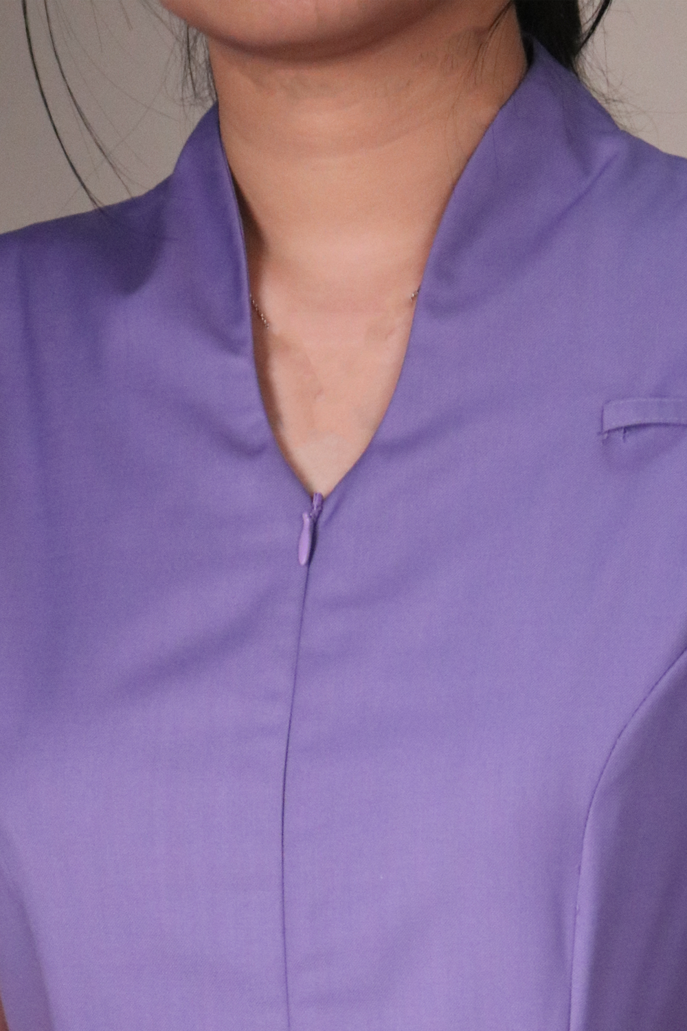 Purple Staff Nurse Dress with trims