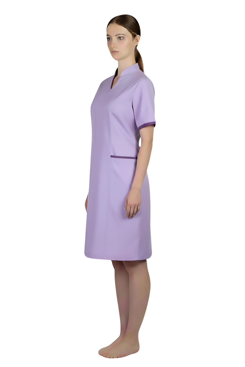 Purple Staff Nurse Dress with trims