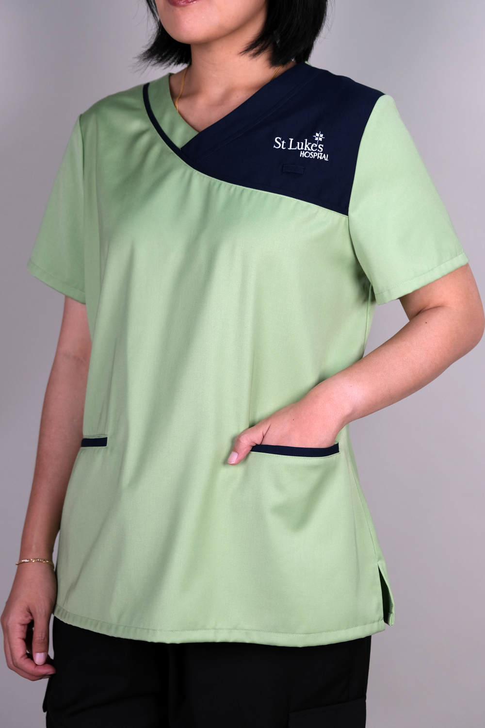 Two tone Scrub Top - Green
