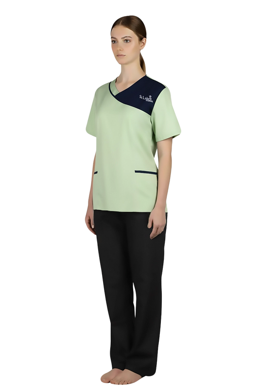 Two tone Scrub Top - Green