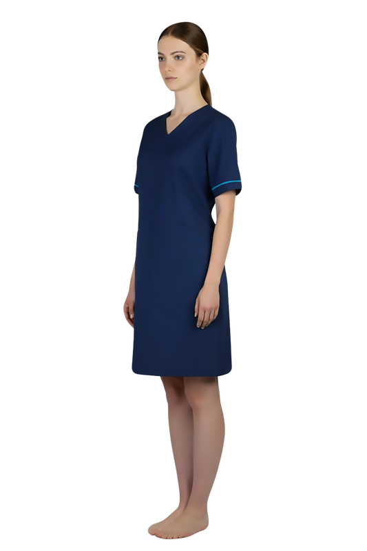 V Neck Navy Nurse Dress