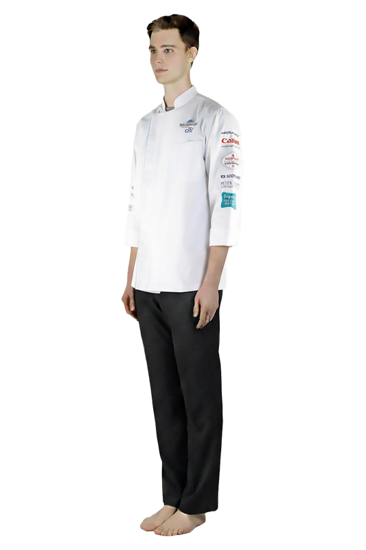 White Chef Jacket with Logo Embroidery
