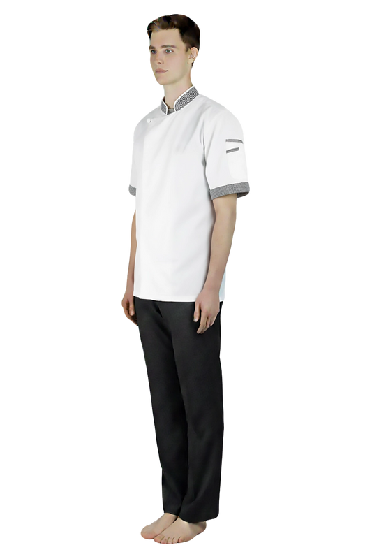 White Chef Jacket with Short Sleeves