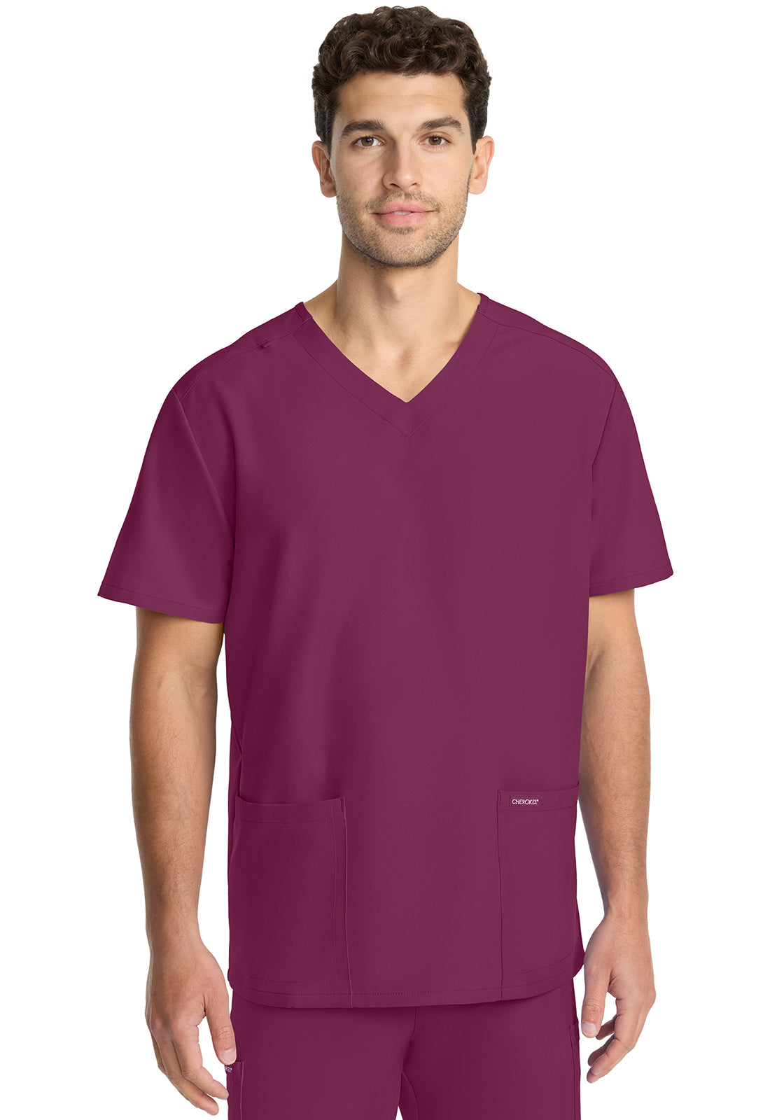 Cherokee Originals Ultra Unisex V-Neck Top 2 Pockets