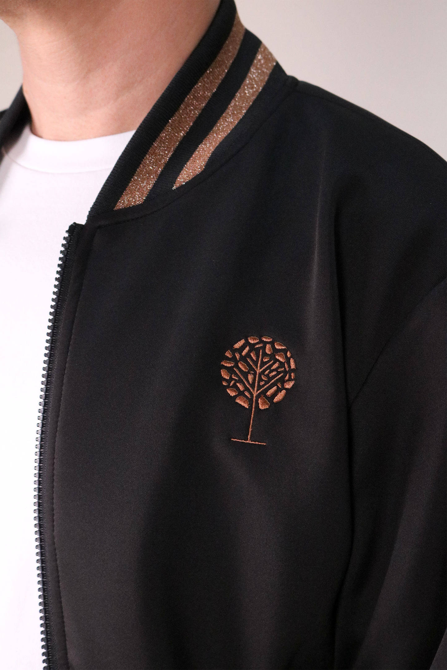 Bomber Jacket with Glitter Trims