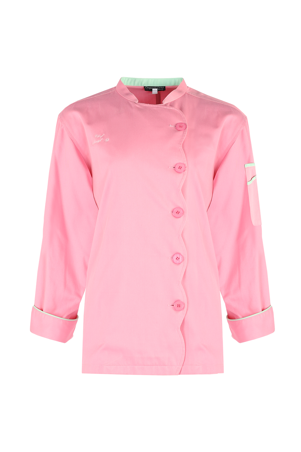 Pink Chef Jacket with Scalloped Front