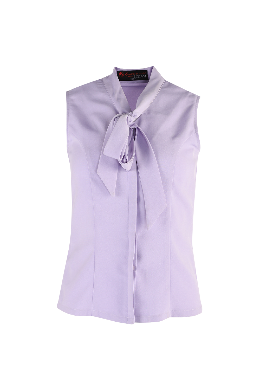 Lilac Sleeveless Blouse with Bow