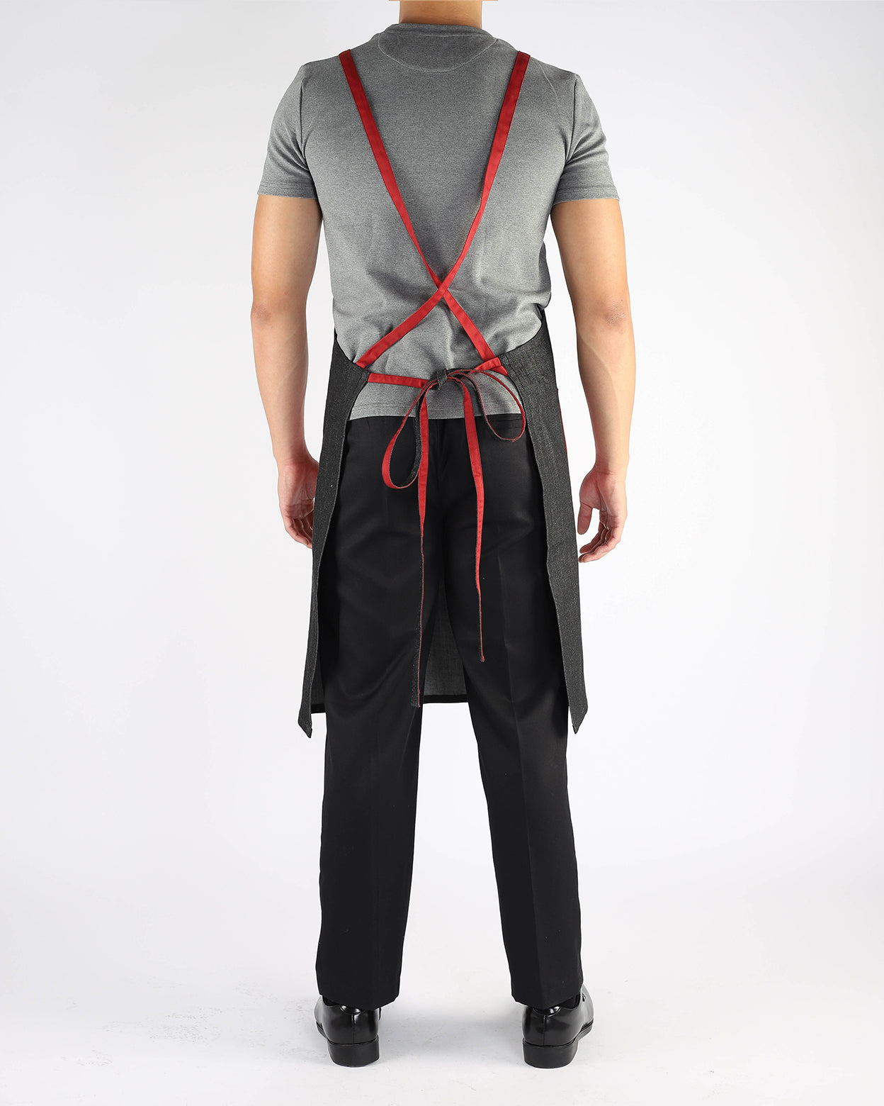 Denim Bib Apron with Red Trims