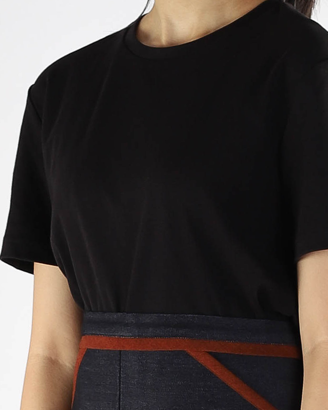 Denim Half Body Apron with Trims