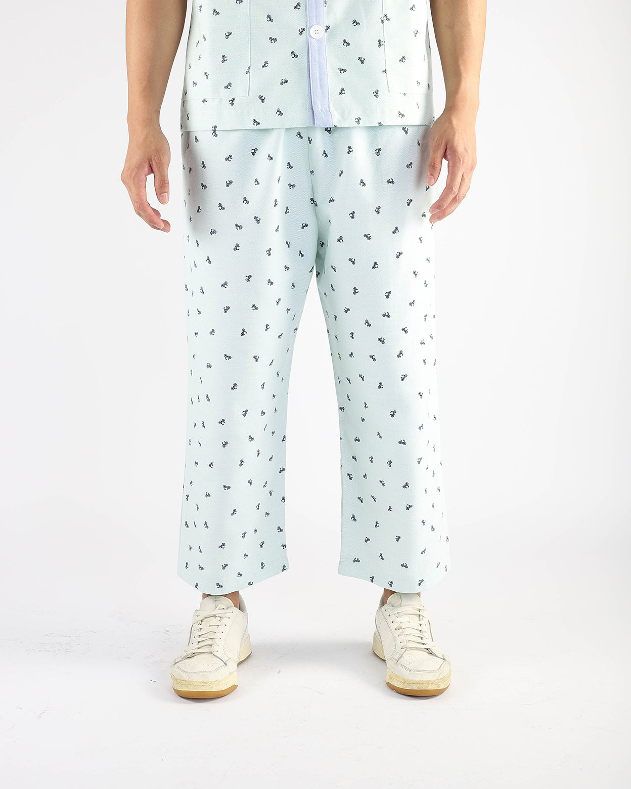 Green Inpatient Pyjama Pants with Bicycle Print