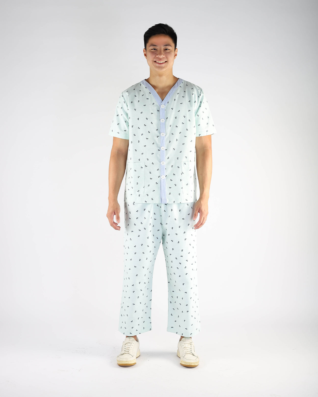 Green Inpatient Pyjama Pants with Bicycle Print