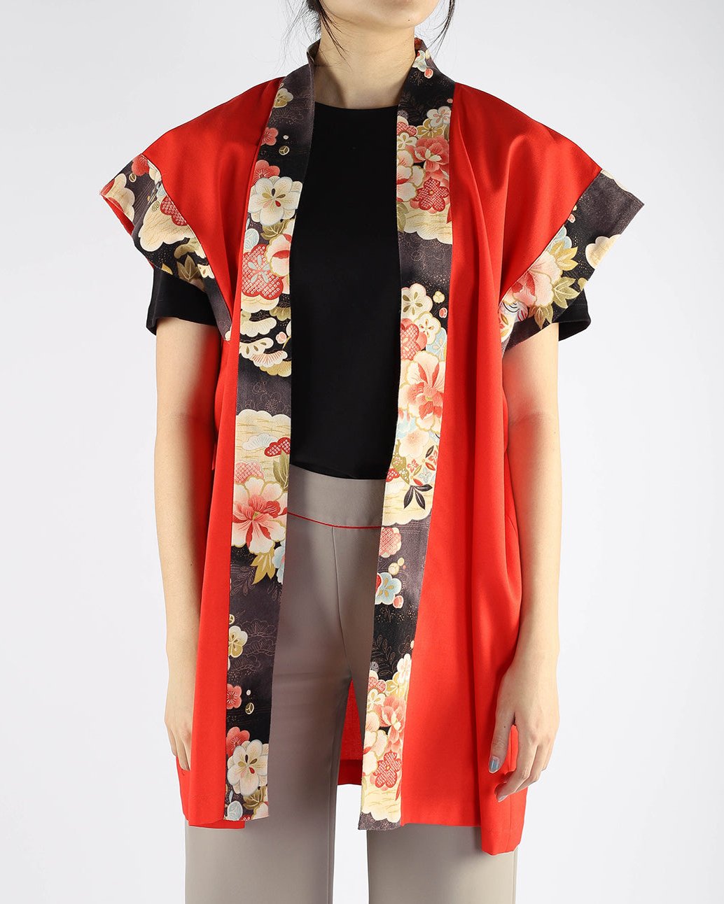 Happi Coat with Floral Trims