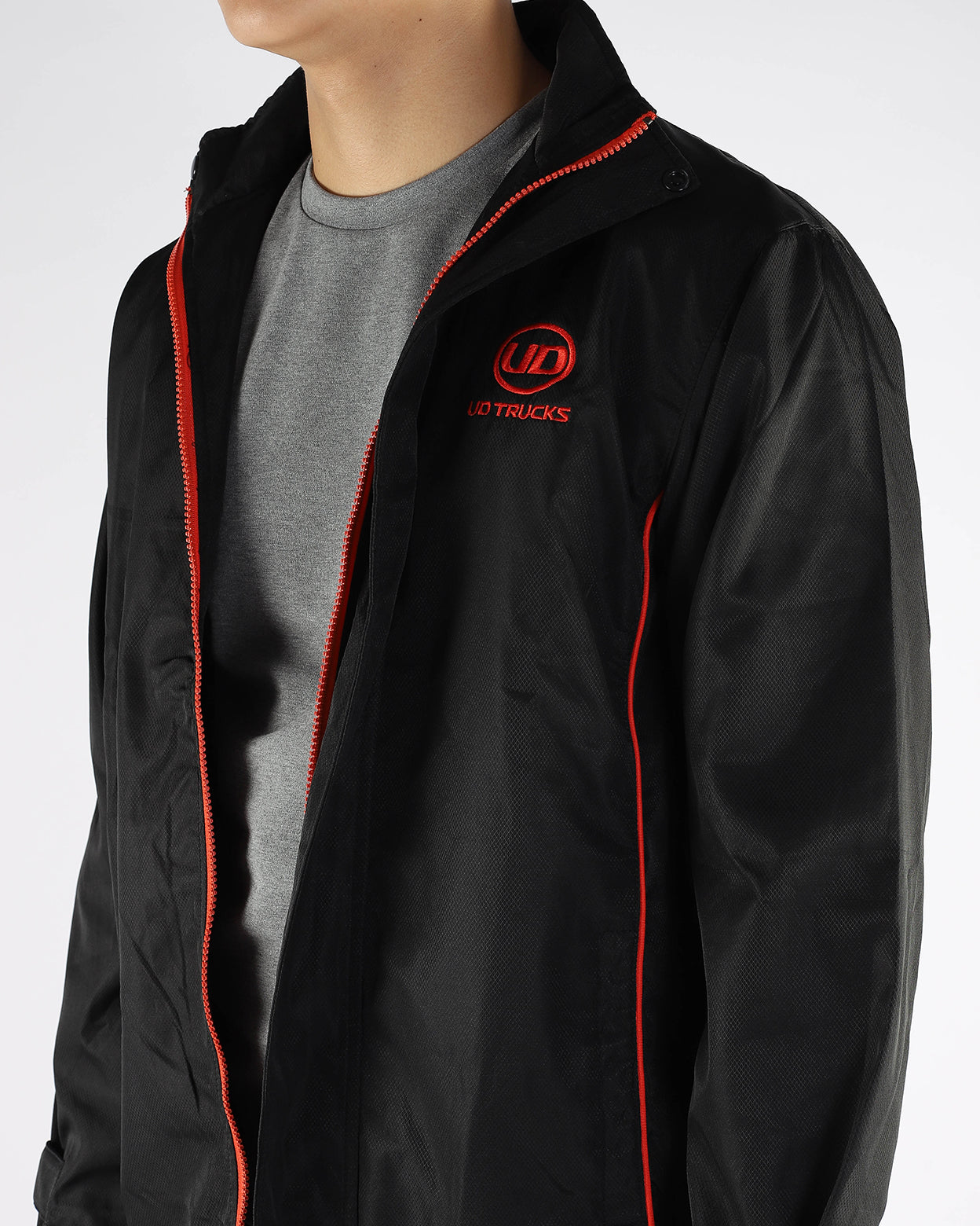 Lightweight Windbreaker with Red Trims