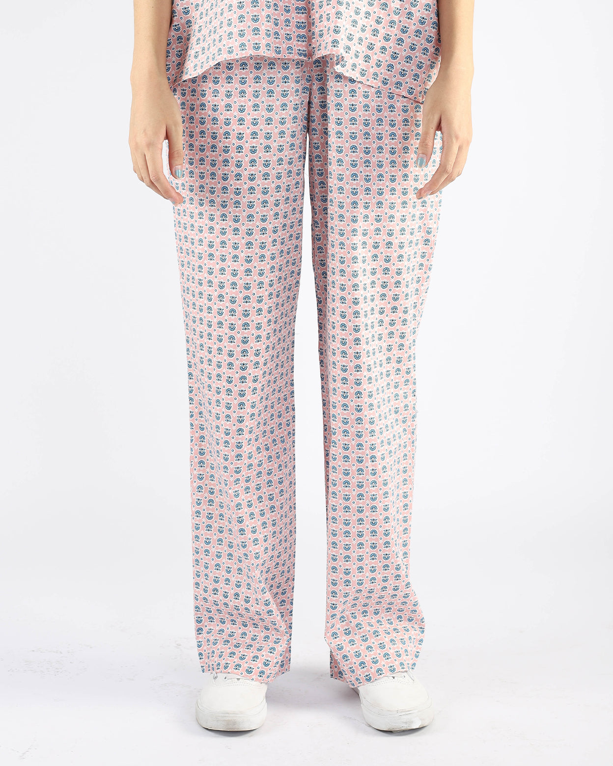 Pink and Blue Floral Inpatient Pants - Uniforms for Healthcare