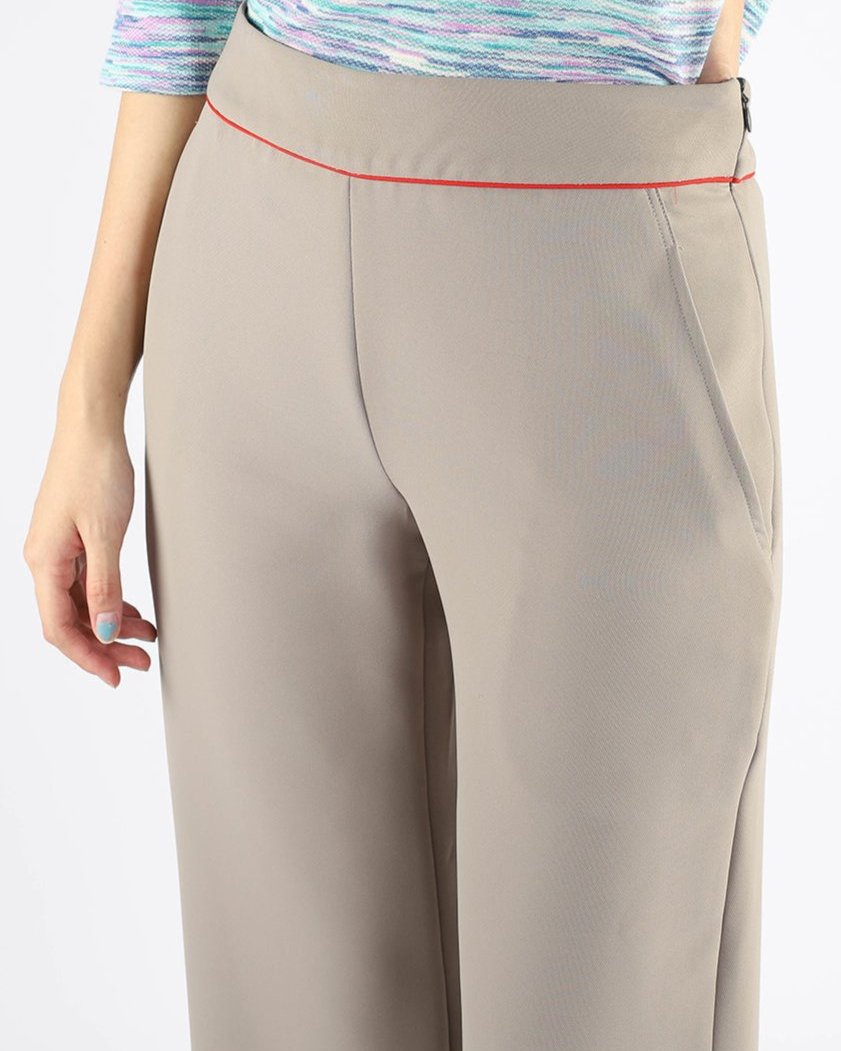 Khaki Palazzo Female Pants - Trendy Uniform Design