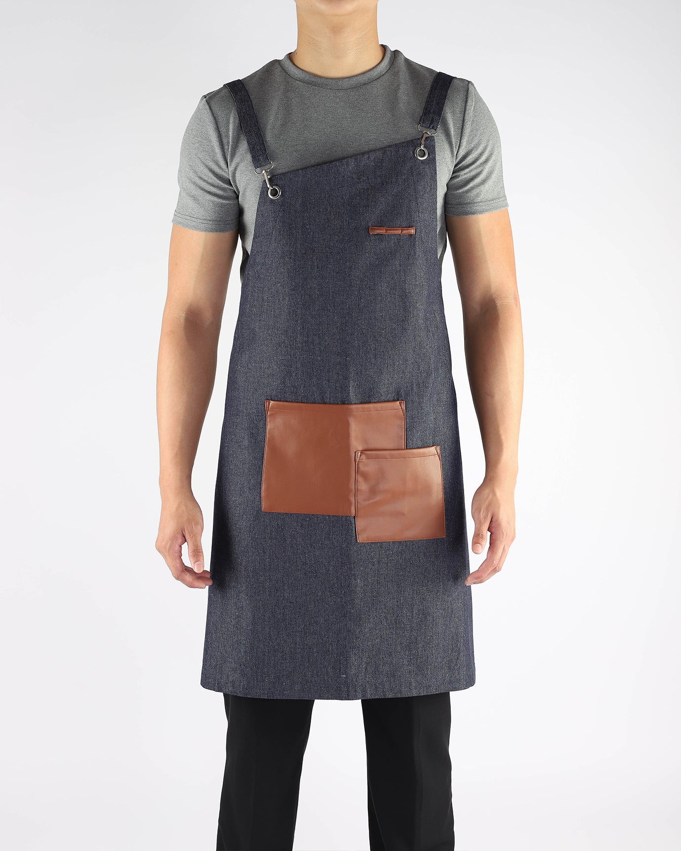 Asymmetrical Denim Apron Uniform