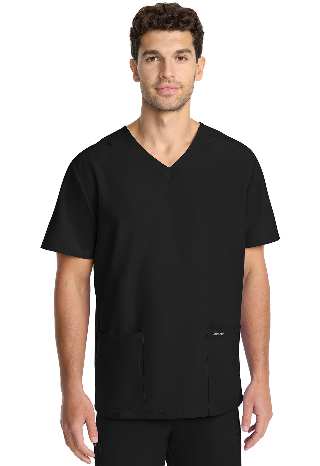 Cherokee Originals Ultra Unisex V-Neck Top 2 Pockets
