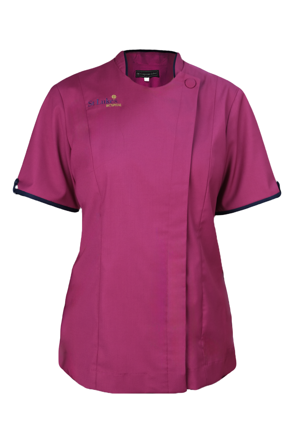 Asymmetrical Button Medical Blouse