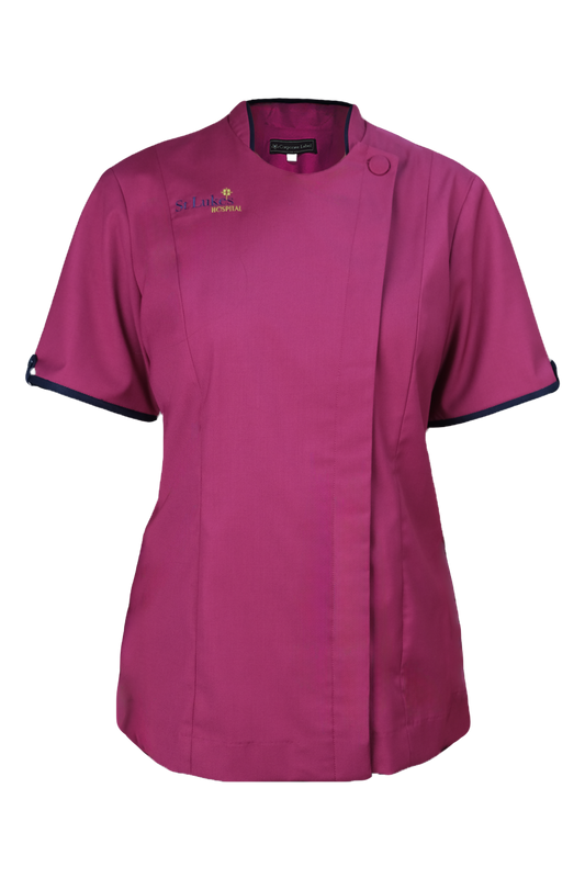 Asymmetrical Button Medical Blouse