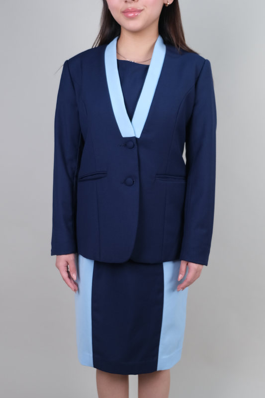 Navy Blazer with Contrasting Lapel