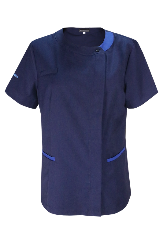 Ladies Scrub Blouse with Contrasting Trims