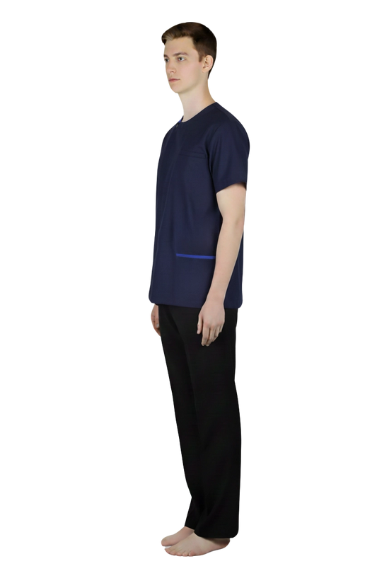 Blue Scrub Top Men