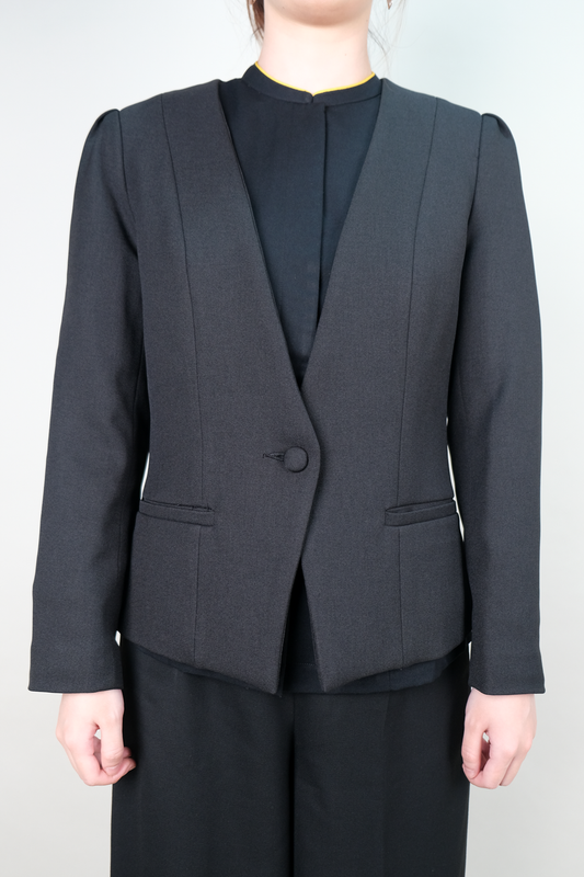 Collarless Suit Jacket