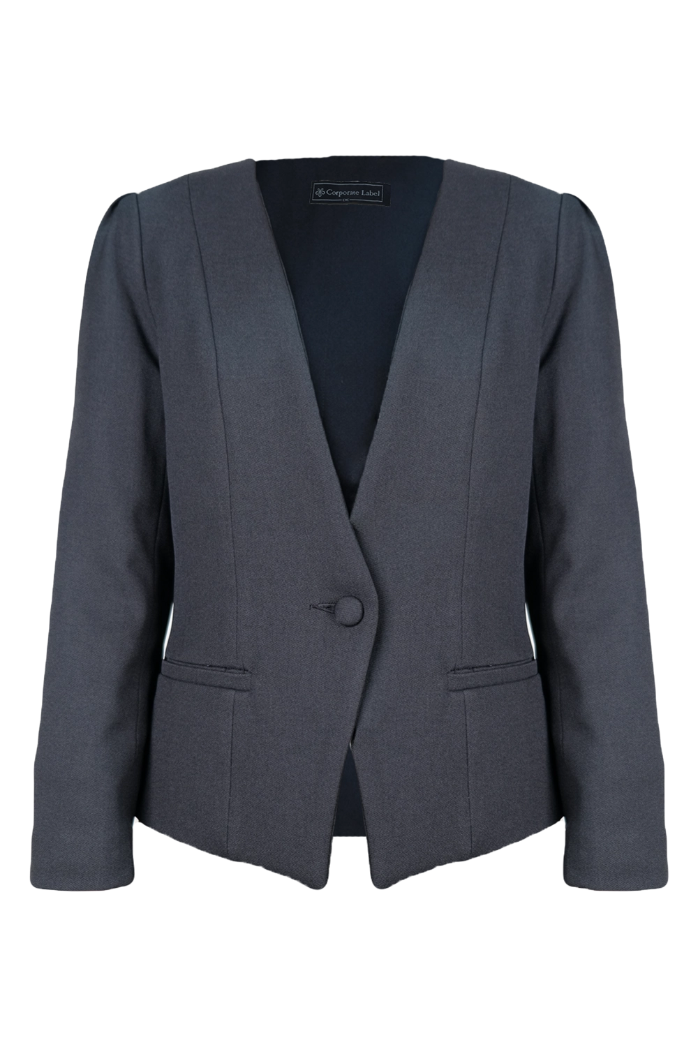 Collarless Suit Jacket