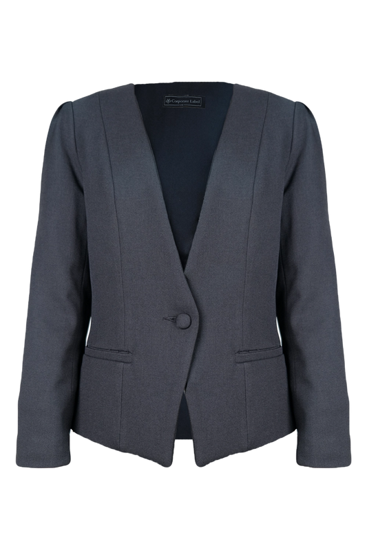 Collarless Suit Jacket