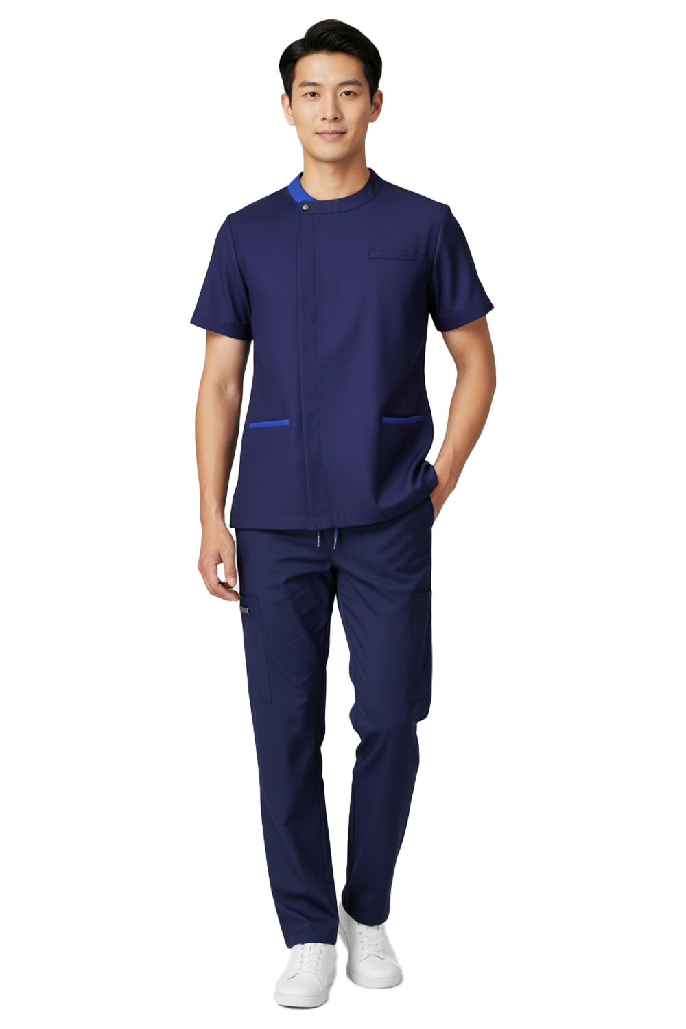 Blue Scrub Top Men