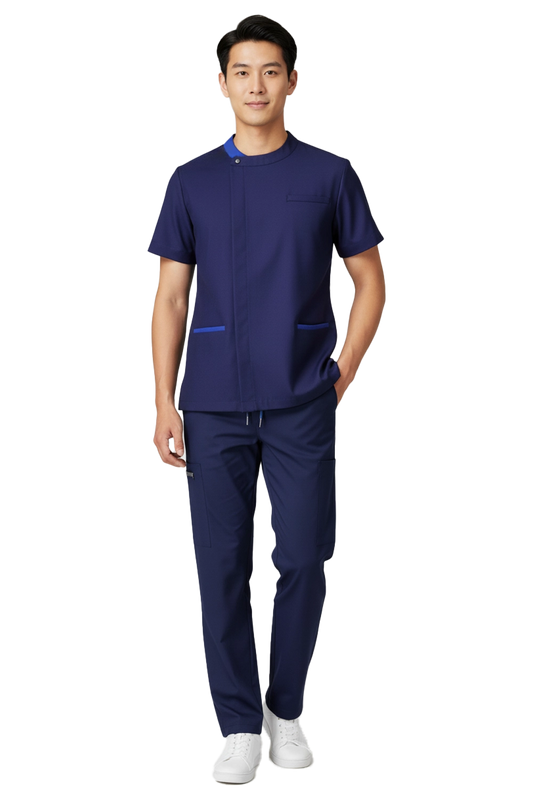 Blue Scrub Top Men