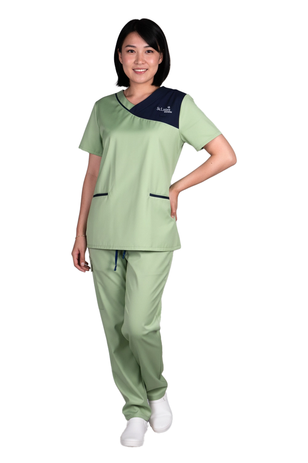 Two tone Scrub Top - Green