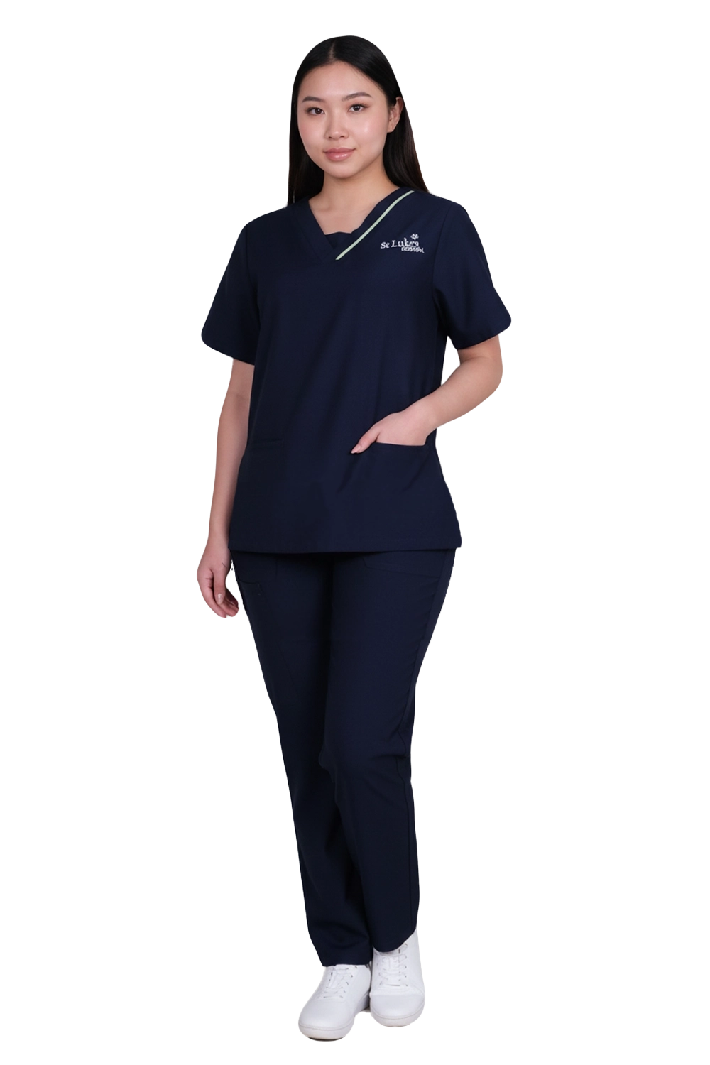 Scrub Top with Trims