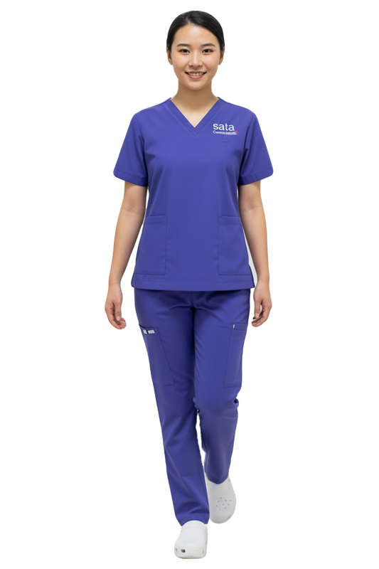 Medical Scrub Top Uniform with Logo