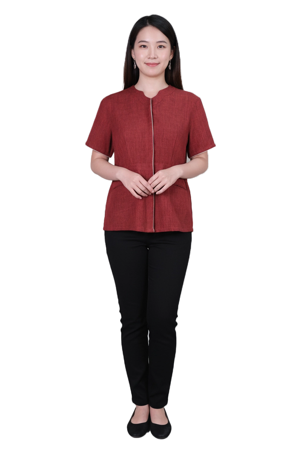 Structured Short Sleeve Blouse