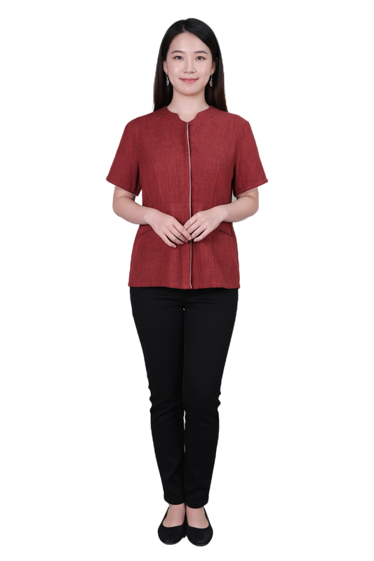 Structured Short Sleeve Blouse