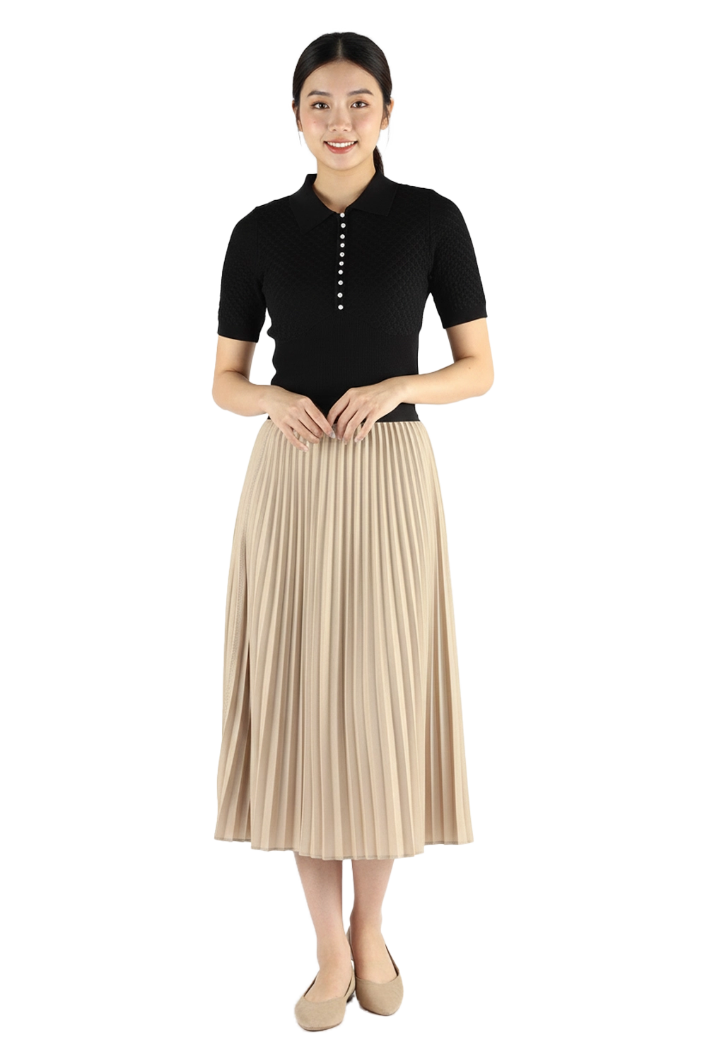 Black Knitted Female Blouse Uniform